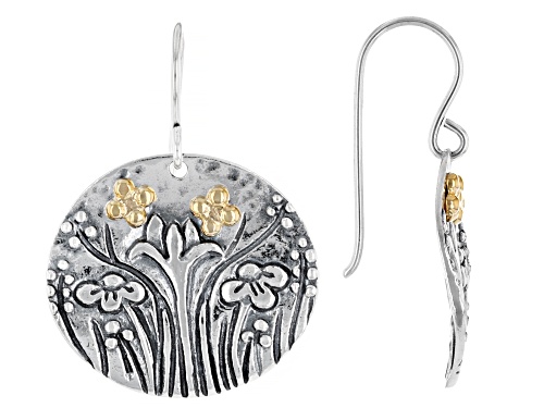 Artisan Collection of Israel™ Two Tone Sterling Silver & 14K Gold Over Silver Garden Earrings
