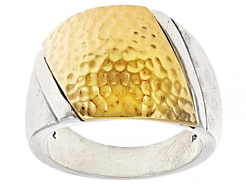 Artisan Collection of Israel™ Two Tone Sterling Silver & 14K Gold Over Silver Textured Ring - Size 6