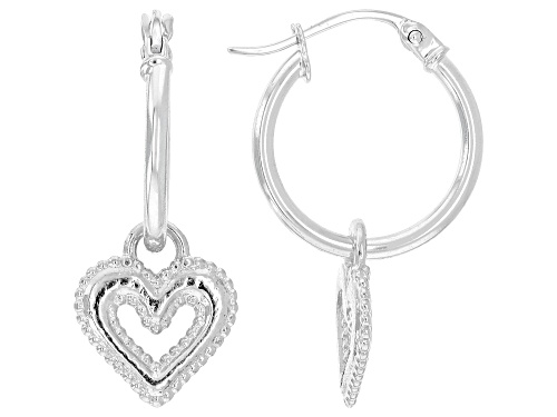 Artisan Collection of Israel™ Sterling Silver Heart Charm Earrings