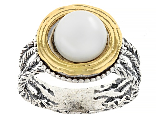 Artisan Collection of Israel™ 8.5-9mm Cultured Freshwater Pearl Silver & 14K Gold Over Silver Ring - Size 10