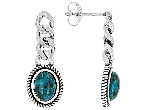 Artisan Collection of Israel™ 8x6mm Eilat Sterling Silver Curb Chain Drop Earrings