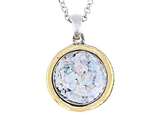 Artisan Collection of Israel™ Roman Glass Two-Tone Sterling Silver & 14K Gold Over Silver Pendant