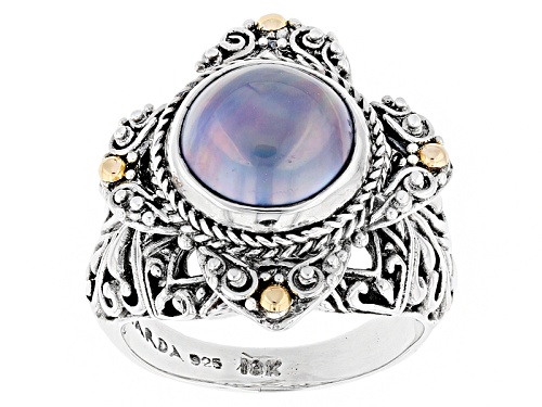 Artisan Collection Of Bali™ Cultured Grey Mabe Pearl Silver With 18kt Yellow Gold Accent Ring - Size 12