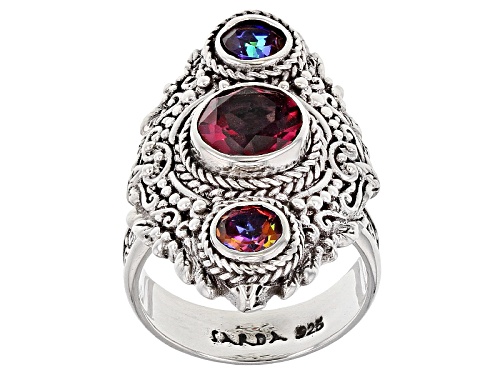 Artisan Collection of Bali™ 1.62ct Mystic Quartz® and .98ctw Mystic Topaz® Silver Ring - Size 6
