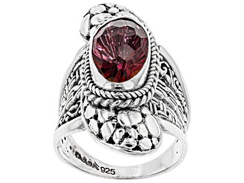 Photo of Artisan Collection of Bali™ 3.70ct Oval Elegant Rose™ Mystic Quartz® Silver Solitaire Ring - Size 7