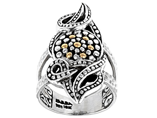 Artisan Collection of Bali™ Sterling Silver And 18k Gold Accent "Work Within Me" Ring - Size 6
