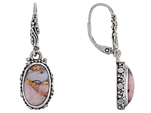 Artisan Collection Of Bali™ Pink Opal Mosaic Silver Dangle Earrings