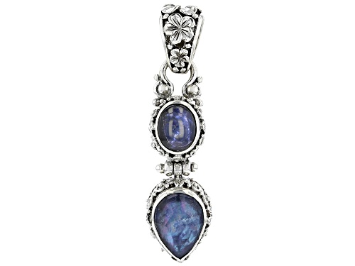 Artisan Collection Of Bali™ 3.91ct Oval Star Sapphire And Pear Shape Sapphire Triplet Silver Pendant