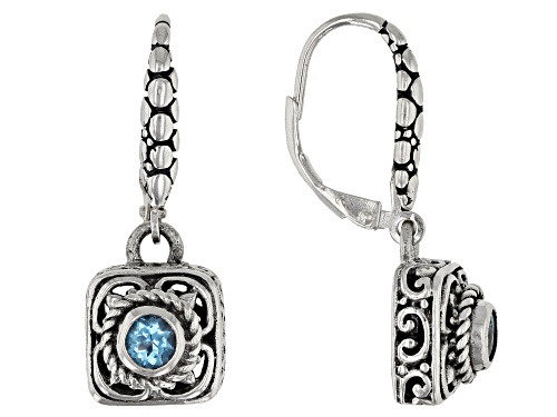 Photo of Artisan Collection Of Bali™ 0.22ctw Round Blue Topaz Sterling Silver Earrings