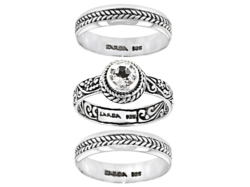 Photo of Artisan Collection Of Bali™ 0.55ct White Topaz Sterling Silver Stack able Set of 3 Rings - Size 9