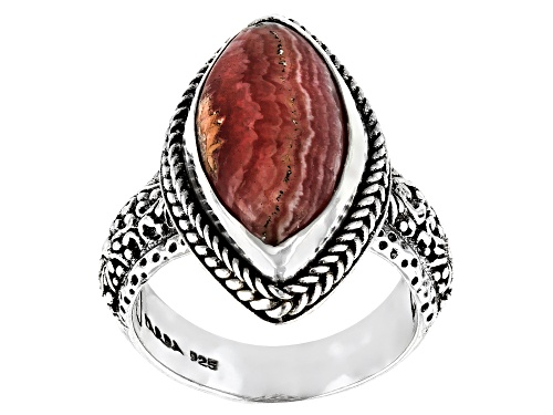 Artisan Collection Of Bali™ 20x10mm Marquise Rhodochrosite Sterling Silver Solitaire Ring - Size 8