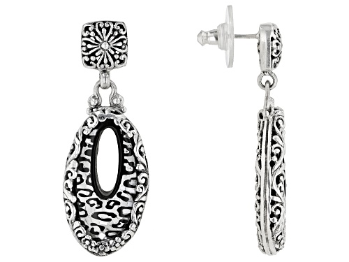 Artisan Collection Of Bali™ Mosaic Mother Of Pearl Cheetah Print Design Sterling Silver Earrings