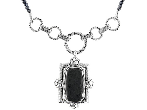 Artisan Collection Of Bali™ Volcanic Rock And Black Spinel Bead Sterling Silver Necklace - Size 16