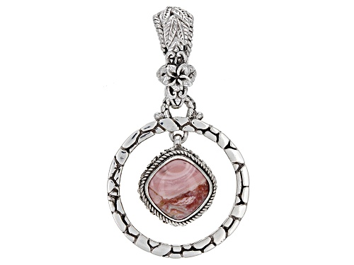 Artisan Collection Of Bali™ 11mm Square Cushion Australian Pink Opal Silver Floral Pendant