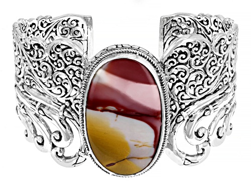 Photo of Artisan Collection Of Bali™ 34x20mm Oval Mookaite Cabochon Sterling Silver Cuff Bracelet - Size 6.5