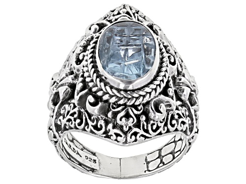 Artisan Collection Of Bali™ 3.40ct 12x8mm Oval Blue Topaz Sterling Silver Solitaire Ring - Size 8