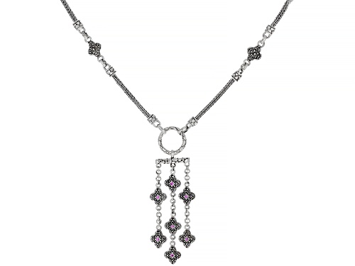 Artisan Collection Of Bali™ 0.07ctw 1.75mm Round Pink Sapphire Silver Necklace - Size 18