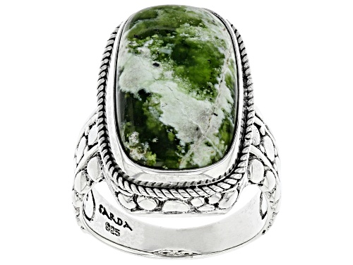 Photo of Artisan Collection Of Bali™ 20x12mm Rectangular Cushion Cabochon Chrome Chalcedony Silver Ring - Size 9