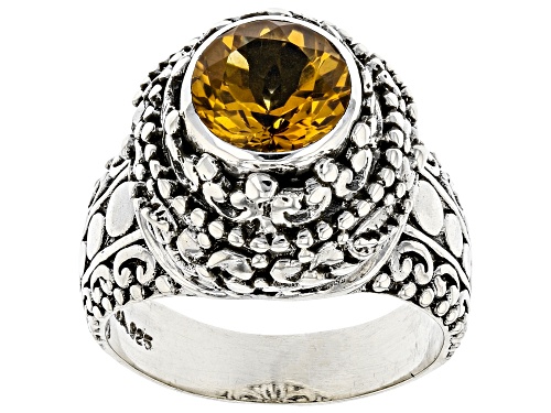 Artisan Collection Of Bali™ 1.51ct Round Citrine Sterling Silver Solitaire Ring - Size 10