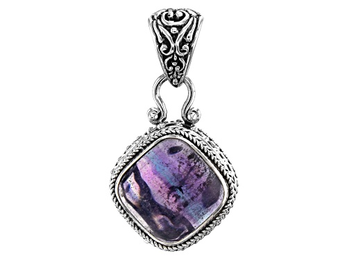 Photo of Artisan Collection Of Bali™ 15mm Square Cushion Banded Fluorite Sterling Silver Pendant