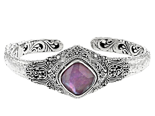 Photo of Artisan Collection Of Bali™ 6.49ct Square Cushion Pink Tourmaline Triplet Silver Bracelet - Size 6.75