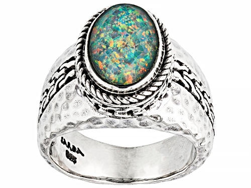 Photo of Artisan Collection of Bali™ Sea-renity Lab Created Opal Quartz Doublet Silver Ring - Size 7