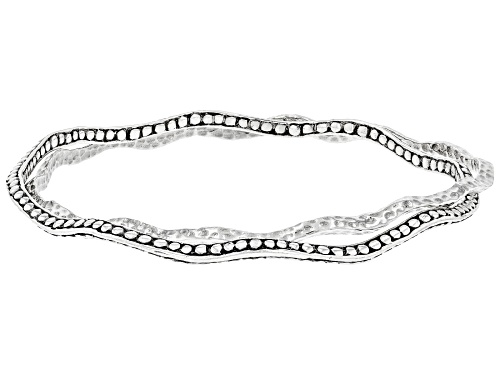 Artisan Collection of Bali™ Sterling Silver Hammered Bangle Bracelets - Size 7.75