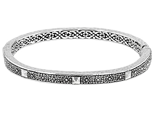 Photo of Artisan Collection of Bali™ Silver Adair "Strong Foundation III" Bangle Bracelet - Size 7.75