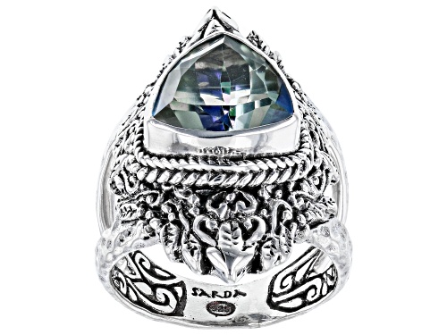 Artisan Collection of Bali™ 3.40ct Novel™ Quartz Silver Hammered Ring - Size 7