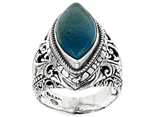 Photo of Artisan Collection of Bali™ 20x10mm Chrysocolla Sterling Silver Watermark Ring - Size 8