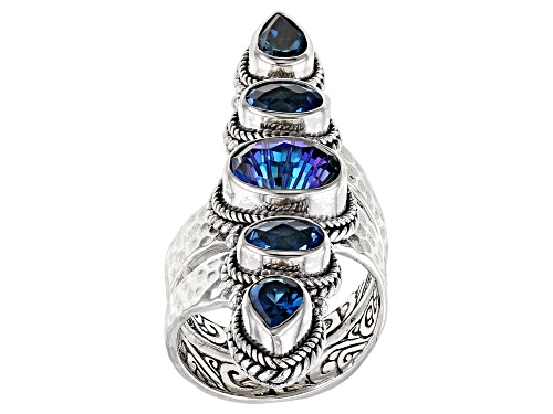 Photo of Artisan Collection of Bali™ 5.28ctw Blueicious™ Quartz & Topaz Silver Ring - Size 7