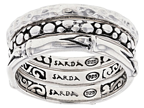 Photo of Artisan Collection of Bali™ Silver "He's A Pain Taker" Stackable Set of 3 Rings - Size 7
