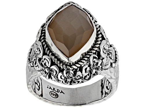 Photo of Artisan Collection of Bali™ 14x10mm Pink Moonstone Silver Ring - Size 9
