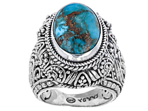 Photo of Artisan Collection of Bali™ 16x12mm Mohave Turquoise Silver Ring - Size 8