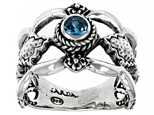Photo of Artisan Collection of Bali™ .30ct Blue Zircon Sterling Silver Band Ring - Size 8