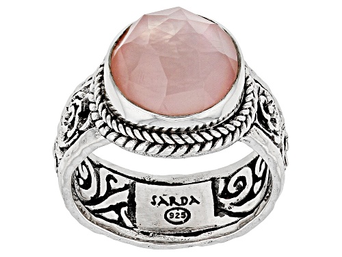 Photo of Artisan Collection of Bali™ 5.10ct Morganite Color Quartz Triplet Silver Ring - Size 8