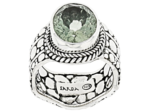 Photo of Artisan Collection of Bali™ 3.35ct Oval Prasiolite Sterling Silver Ring - Size 8