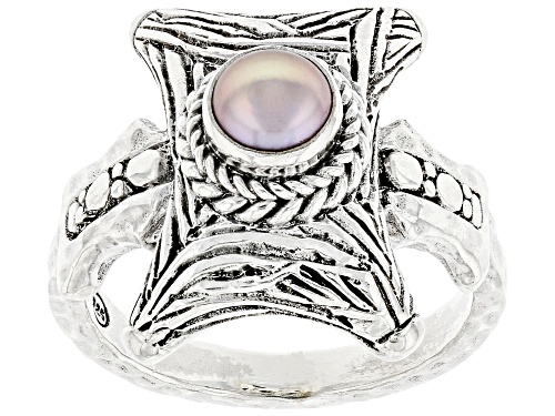 Artisan Collection of Bali™ 5mm Champagne Color Cultured Freshwater Pearl Silver Ring - Size 9