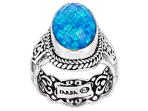 Artisan Collection of Bali™ 4.46ct Lab Created Twilight Opal Quartz Doublet Ring - Size 9