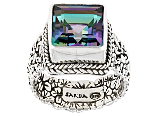 Artisan Collection of Bali™ 4.25ct Sparkling Rave™ Quartz Silver Ring - Size 9