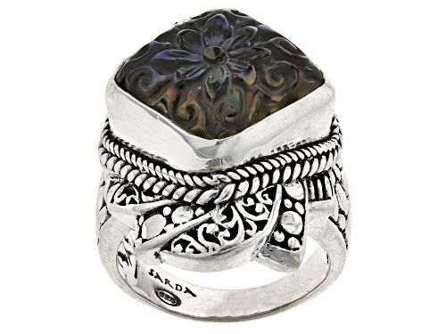 Photo of Artisan Collection of Bali™ Abalone Quartz Flower Doublet Ring - Size 6