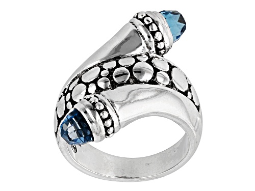 Photo of Artisan Collection of Bali™ 2.46ctw Swiss Blue Topaz Silver Bypass Ring - Size 10
