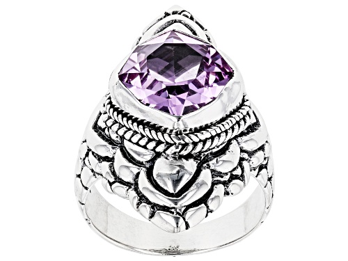 Artisan Collection of Bali™ 5.36ct Pink Lab Created Sapphire Silver Watermark Ring - Size 8