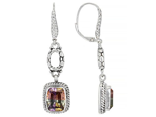 Artisan Collection of Bali™ 13.78ctw Multi Color Cubic Zirconia Silver Lucky Stone Earrings