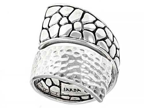 Photo of Artisan Collection of Bali™ Silver Watermark & Hammered Bypass Ring - Size 8