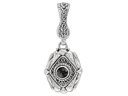 Photo of Artisan Collection of Bali™ .98ct Black Spinel Silver Chainlink Enhancer Pendant