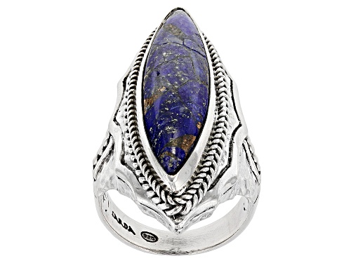 Photo of Artisan Collection of Bali™ 30x8mm Lapis Lauzli Silver Ring - Size 7