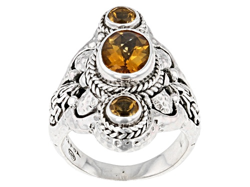 Photo of Artisan Collection of Bali™ 3.38ctw Citrine Silver Chainlink & Hammered Ring - Size 7