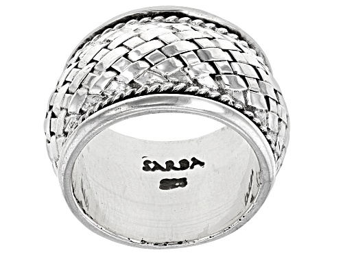 Artisan Gem Collection Of Bali™ Sterling Silver Basket Weave Design Spinner Band Ring - Size 7