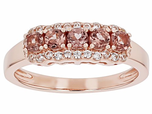 0.21ctw Color Change Garnet With 0.26ctw White Zircon 18k Rose Gold Over Sterling Silver Ring - Size 8